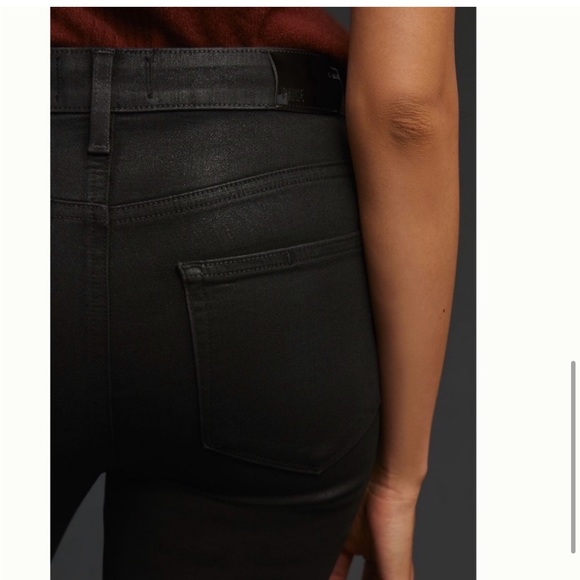 Paige Cindy Mid-Rise Coated Straight Black Jeans  size 30 NWT - Picture 4 of 15
